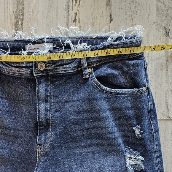 Kancan Jeans for Maurices Women's Size 32 Distressed Frayed Hem Blue Denim Ankle - Picture 11 of 16
